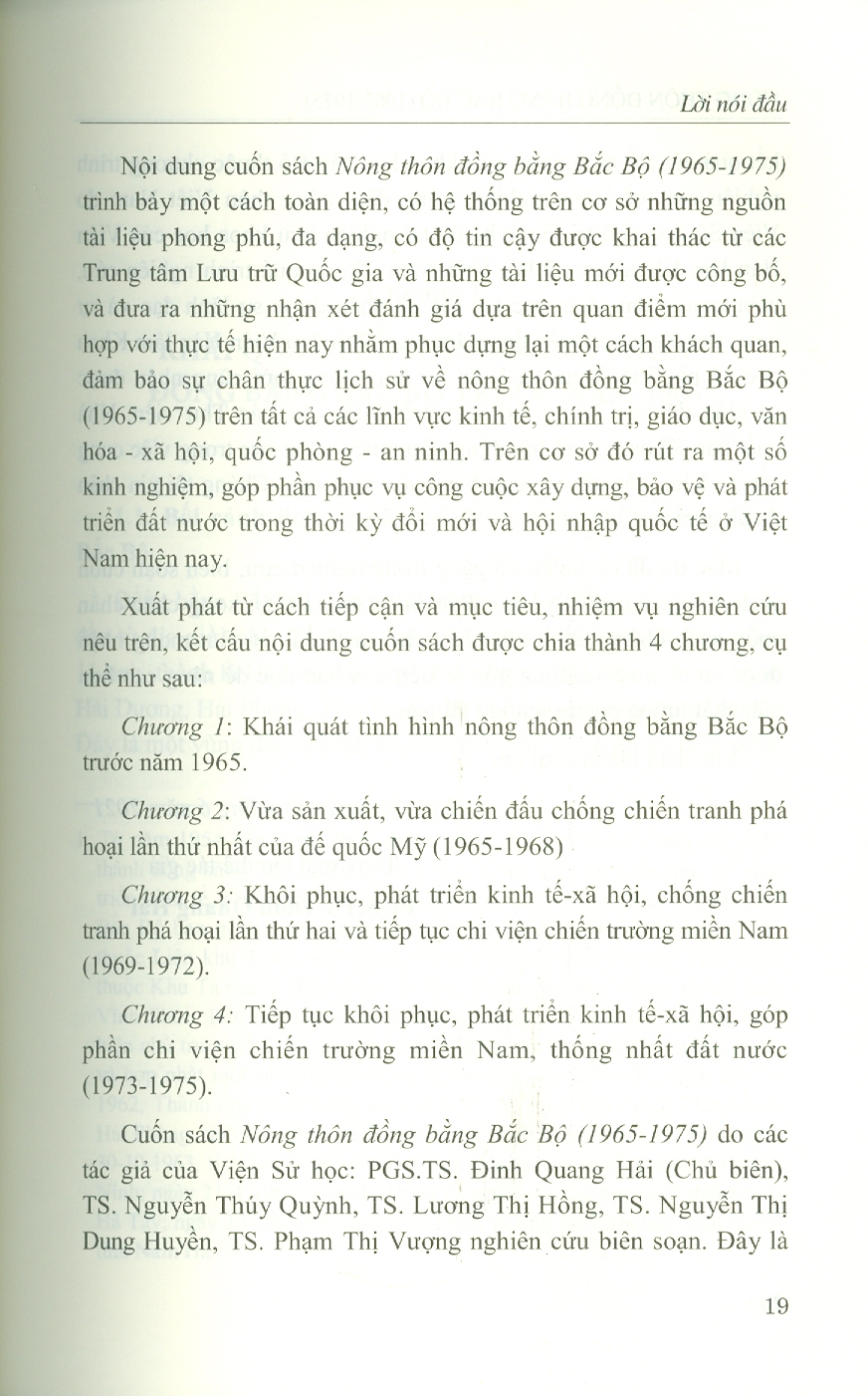 NÔNG THÔN ĐỒNG BẰNG BẮC BỘ (1965 - 1975) (Sách chuyên khảo)