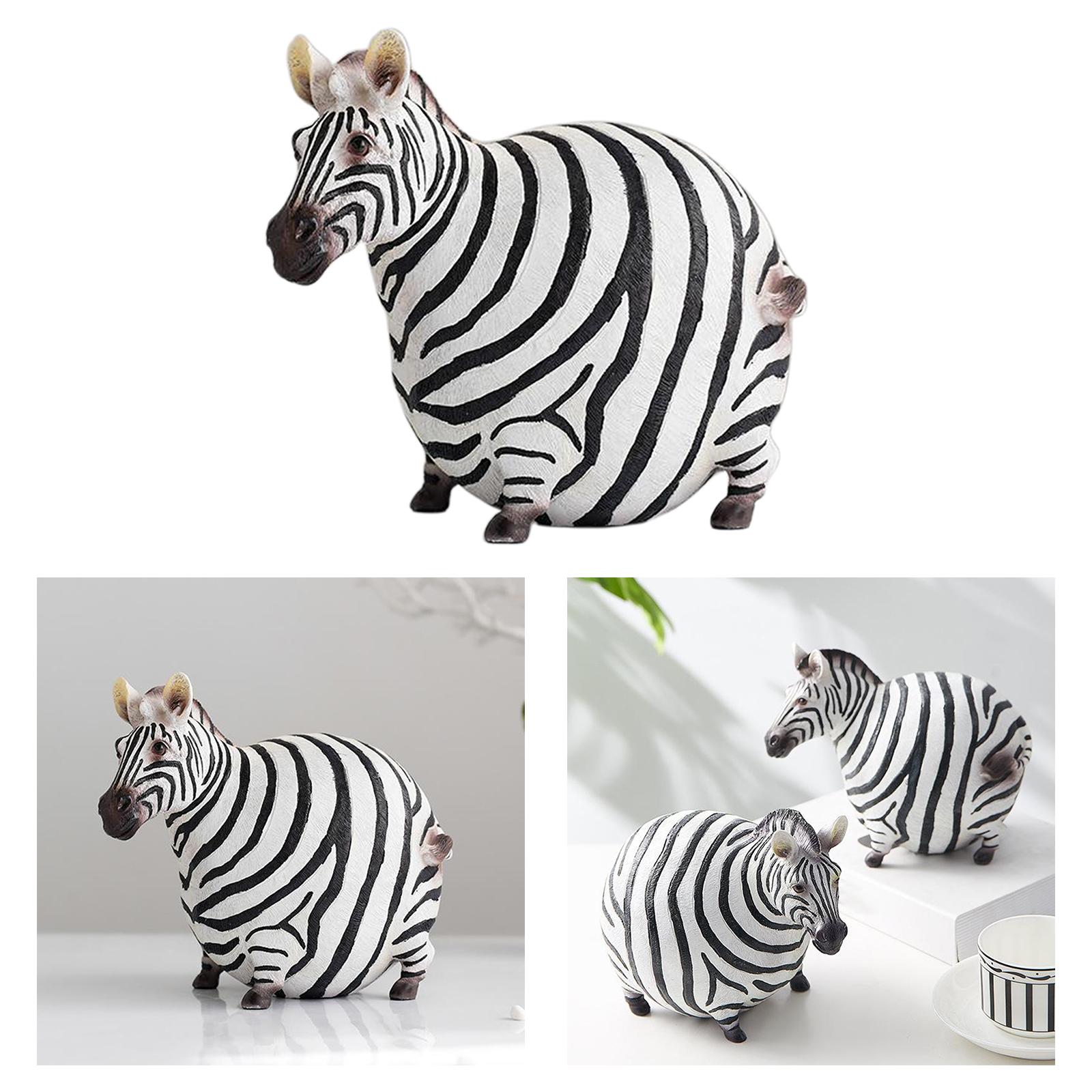 Super Cute Handmade Zebra Figurine, Resin Kids Toy, Animal Figure Model, Art Collectible, Home Office Decoration Gift