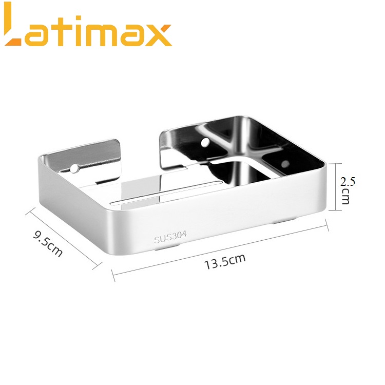 Kệ để Xà bông, xà phòng tắm Inox 304 khung Chữ Nhật KXB02 tặng kèm Keo dán tường chuyên dụng siêu dính