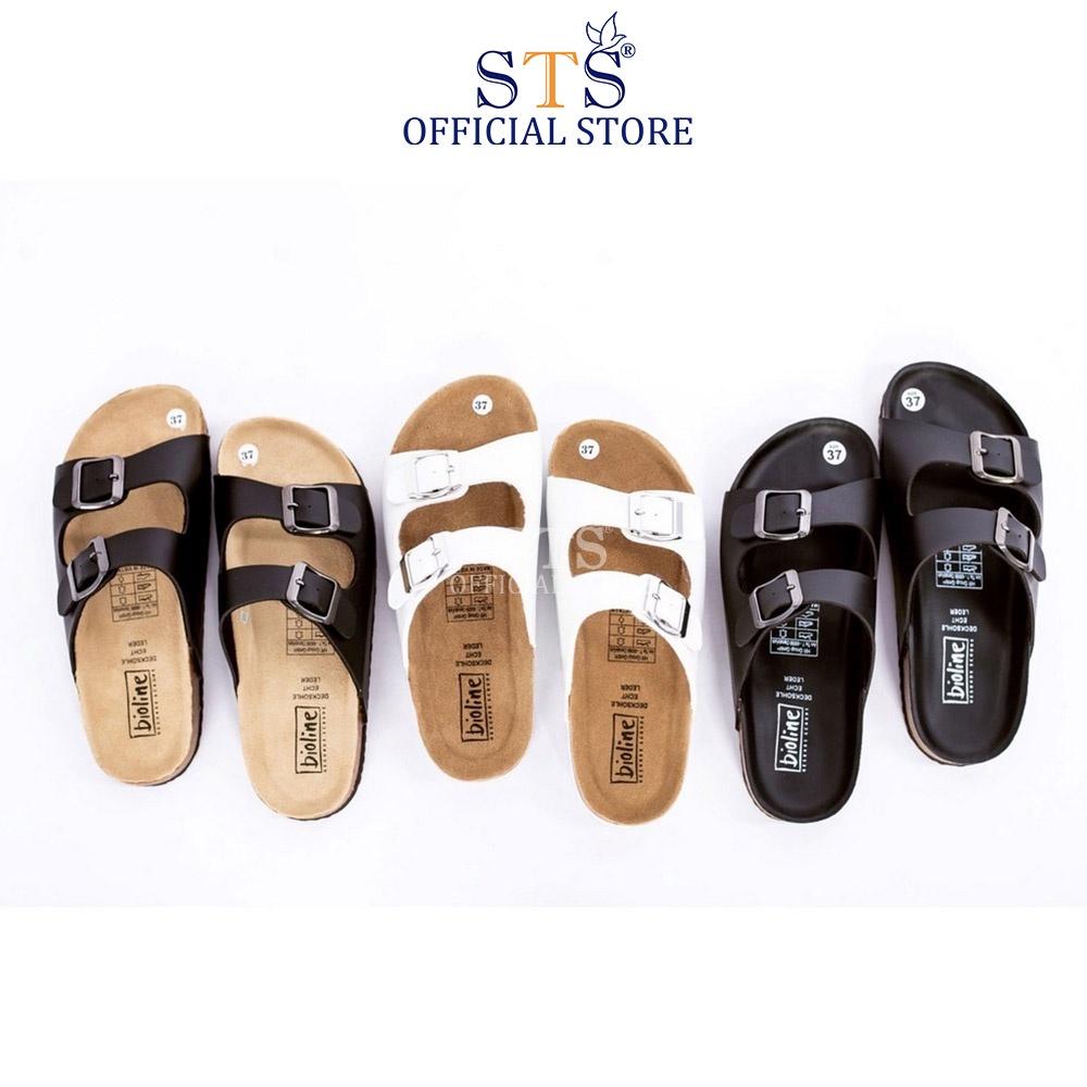 Dép sandal quai ngang nam nữ Birken đế trấu Da PU cao cấp xuất khẩu STPU01 nhiều màu