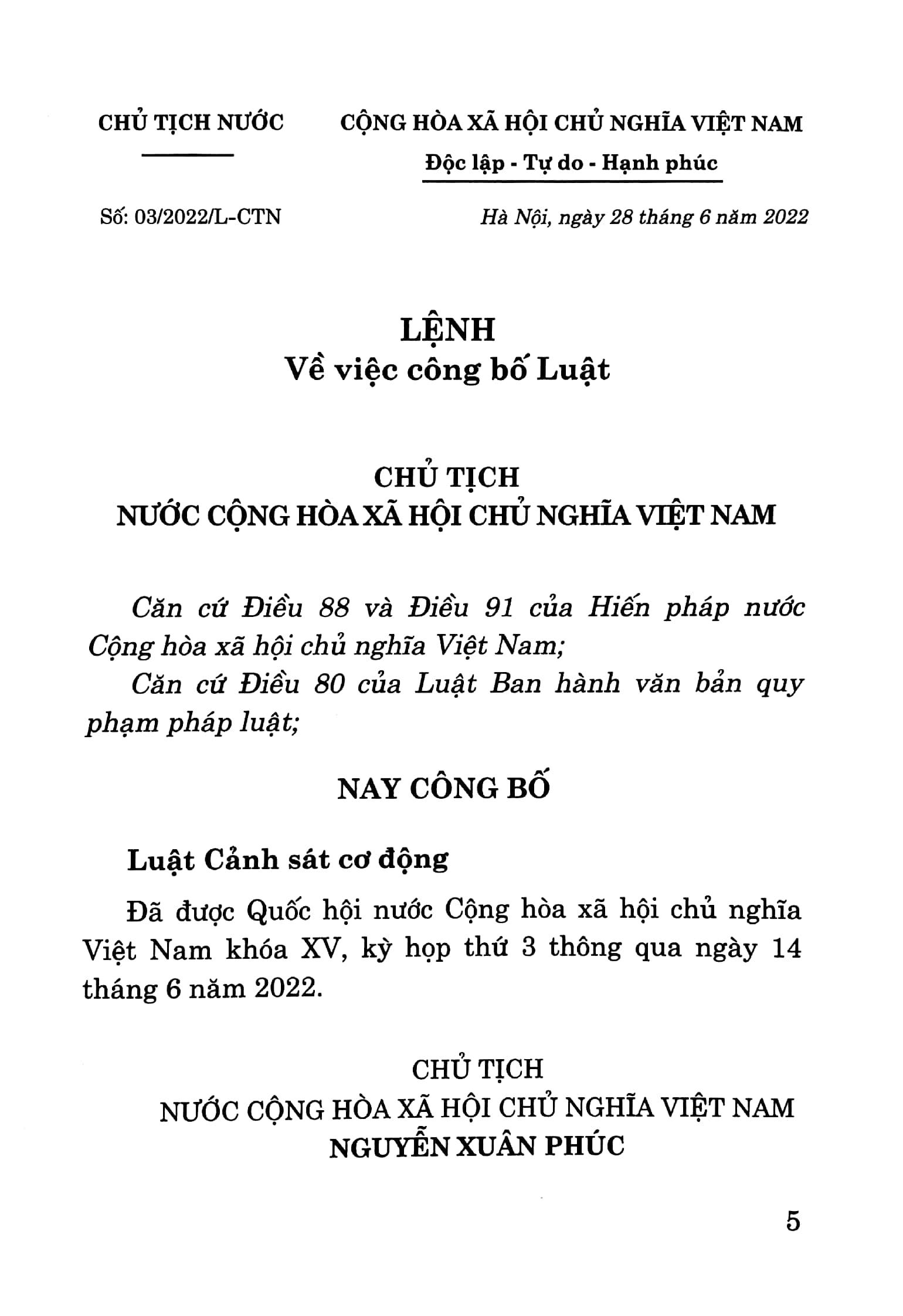 Luật Cảnh Sát Cơ Động