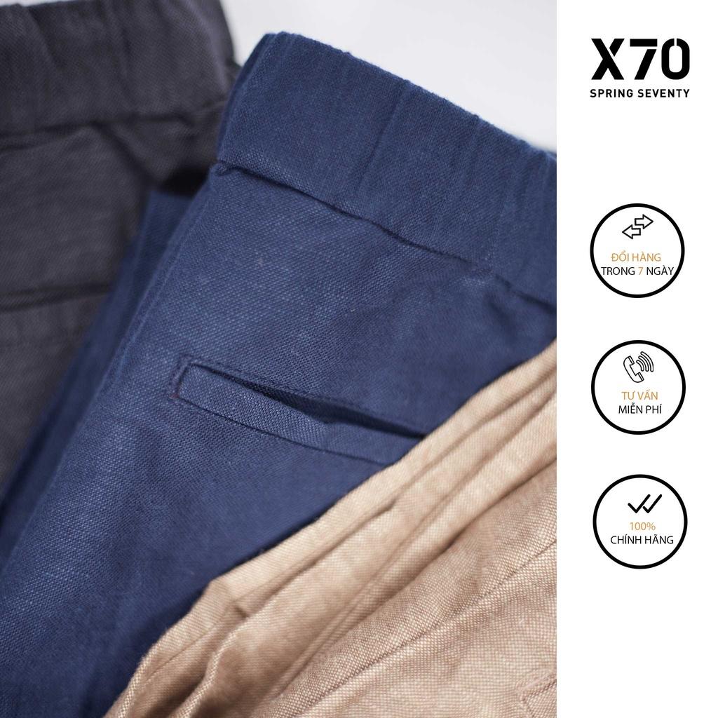 Quần Âu Nam Linen Thiết Kế Lưng Thun Thời Trang X70 - 11650008