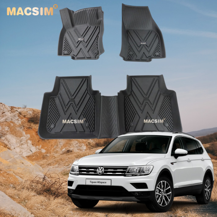 Thảm lót sàn xe ô tô Volkswagen Tiguan L 2018 -2022 Nhãn hiệu Macsim chất liệu nhựa TPE cao cấp