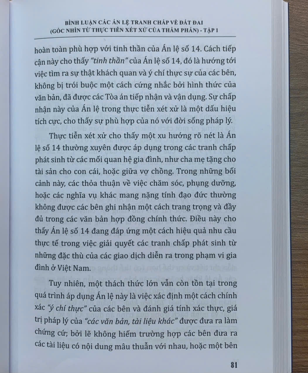 Bình luận các án lệ tranh chấp về đất đai – Góc nhìn từ thực tiễn xét xử của Thẩm phán (tập 1 và 2)