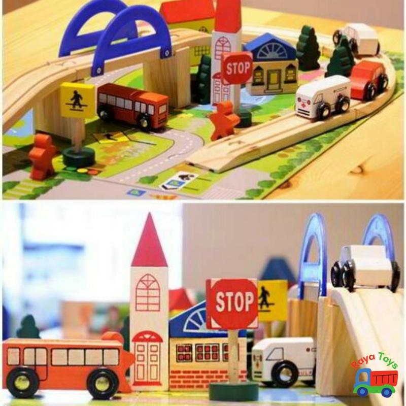 Đồ chơi lego lắp ráp xếp hình thông minh hình bánh răng kèm đường ray xe lửa cho bé trai 4-10 tuổi, quà tặng sinh nhật