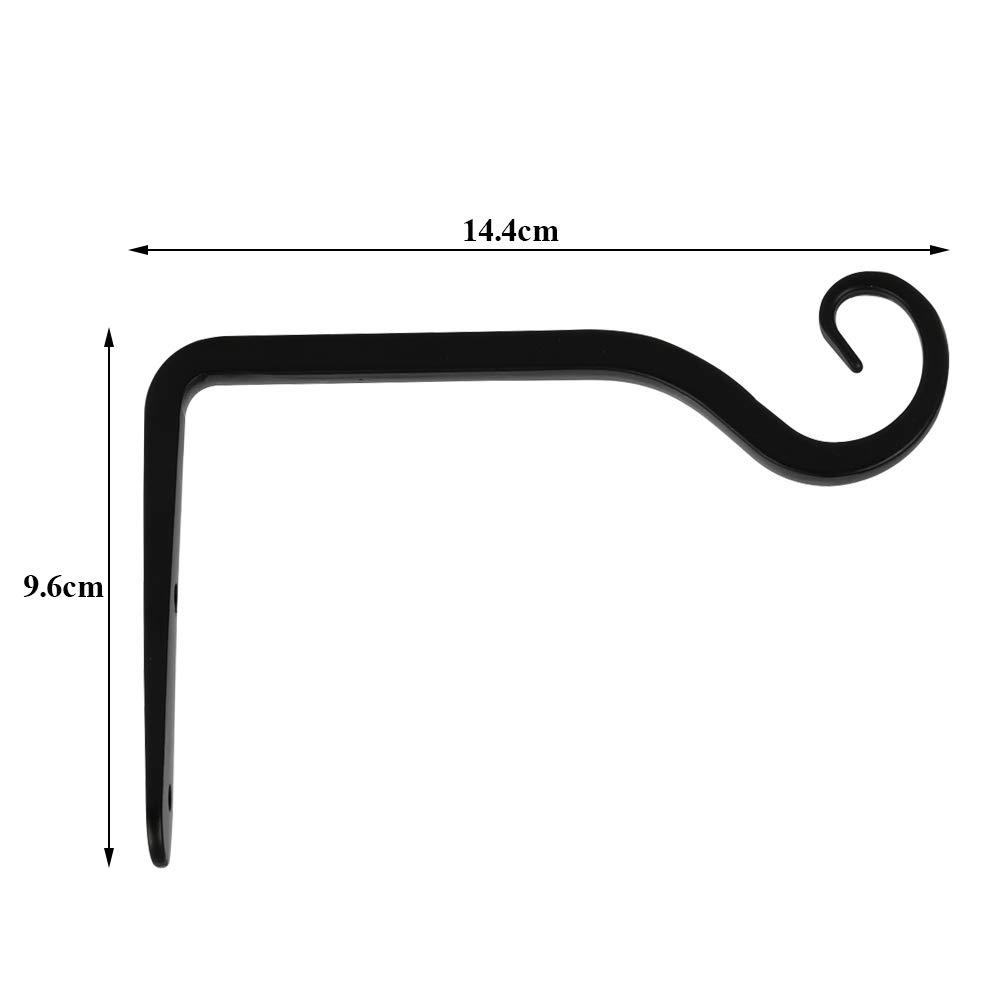 Hỗ trợ rổ lơ lửng 4pcs Hook Mook rèn treo tường treo tường Hỗ trợ Hỗ trợ móc cho chậu, cây, đèn g