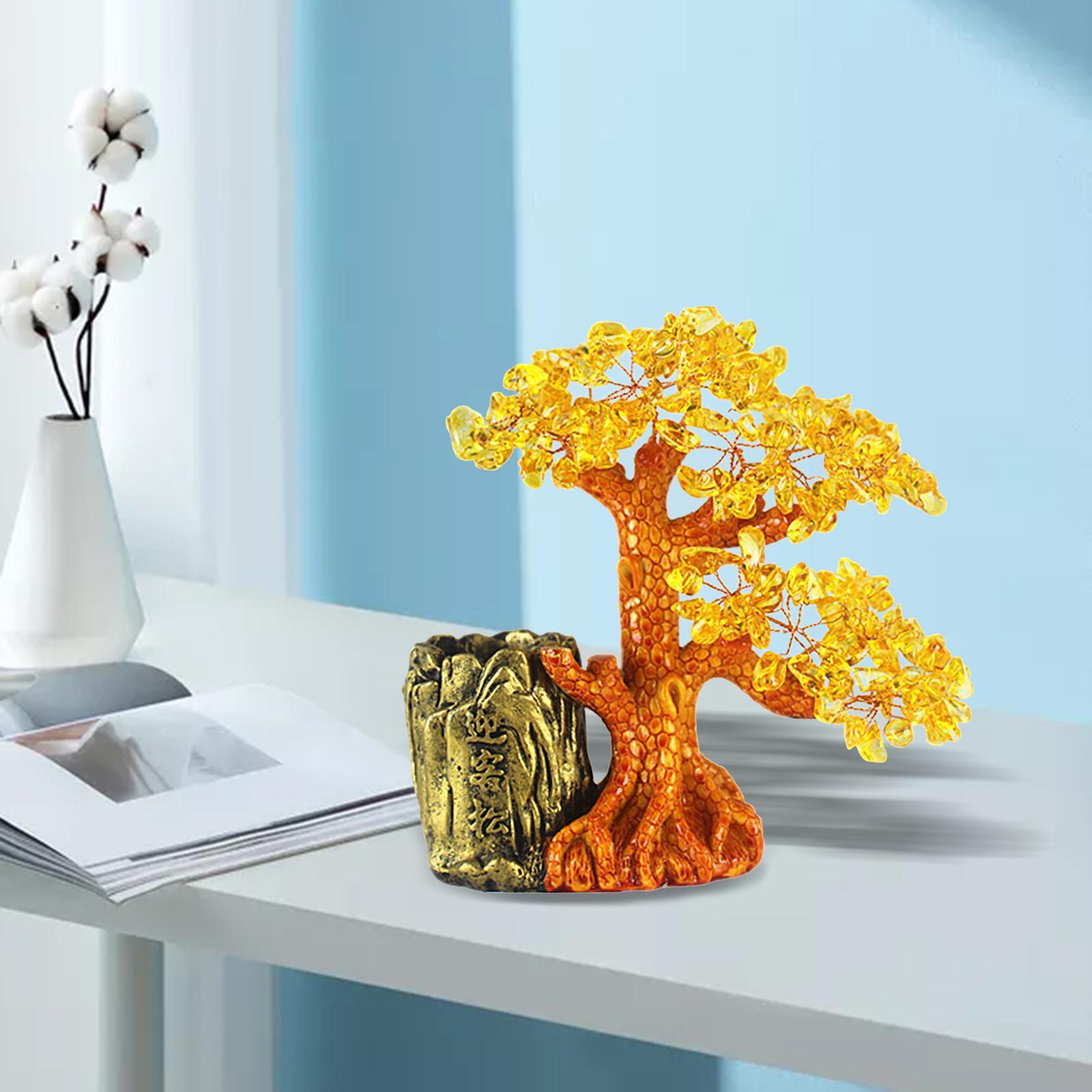 Lucky Money Tree Pen Holder Ornament Statue Crafts for Table Decor