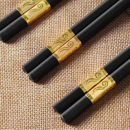 Đũa - Combo 30 Đôi Đũa Khảm Vàng - Đũa Ăn Viền Vàng - Đũa Ăn Cơm - Đũa Ăn Đen Viền Vàng - Loại Tốt