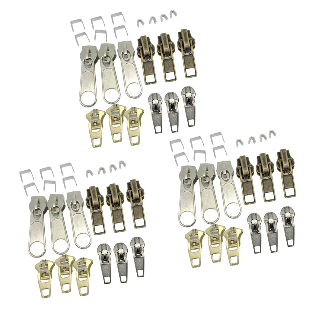 Chiwanji 66 Cố Định Dây Kéo Bộ Dụng Cụ Sửa Chữa Kim Loại Hợp Kim Xoắn Ốc Khóa Kéo Trượt Đầu Dừng Thay Thế