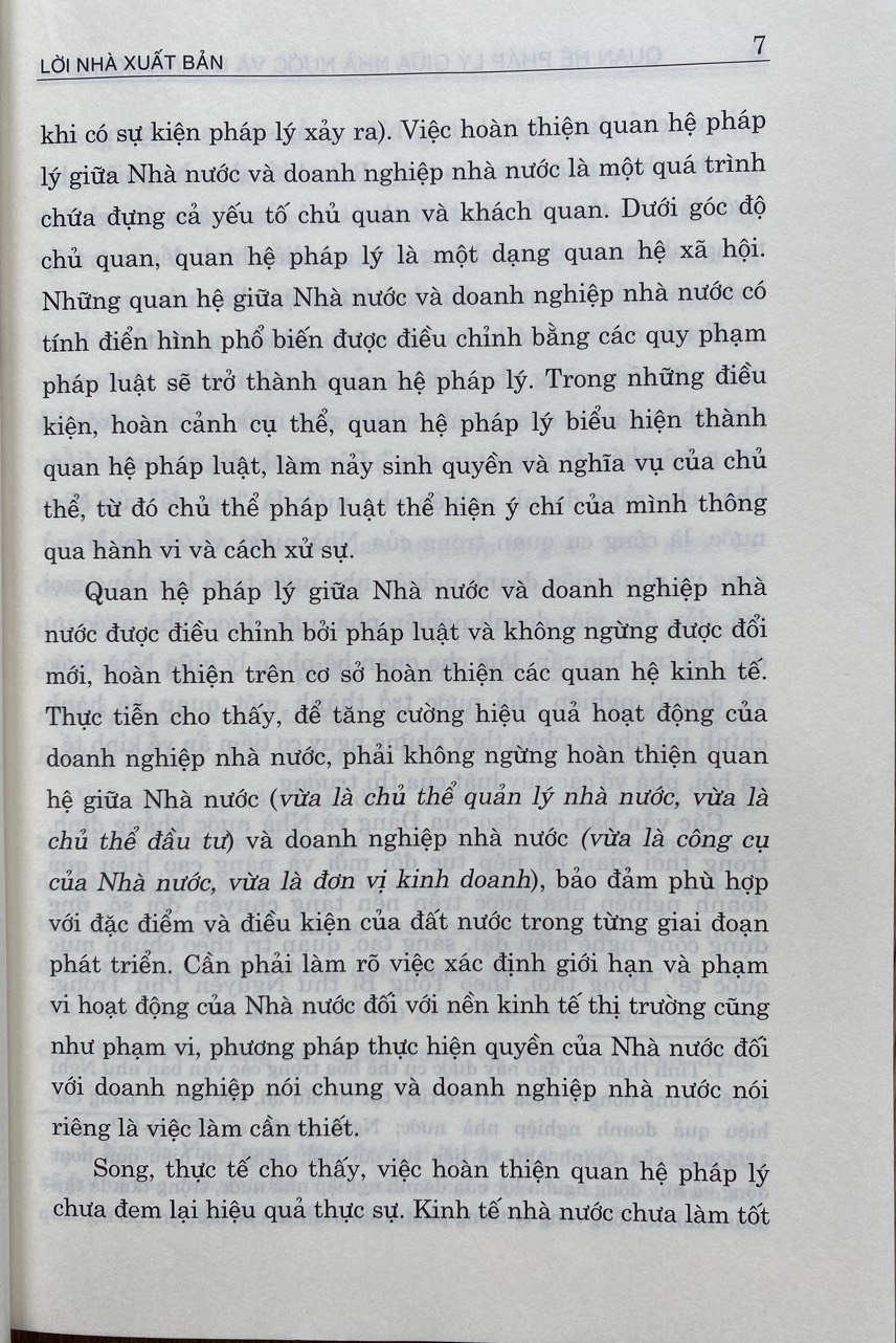 Quan Hệ Pháp Lý Giữa Nhà Nước  và Doanh nghiệp Nhà Nước  Trong Nền Kinh Tế Thị Trường Đinh Hướng Xã Hội Chủ Nghĩa