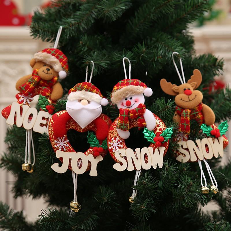 Búp bê hình ông già Noel/người tuyết/tuần lộc dễ thương treo trang trí cho cây thông Giáng Sinh