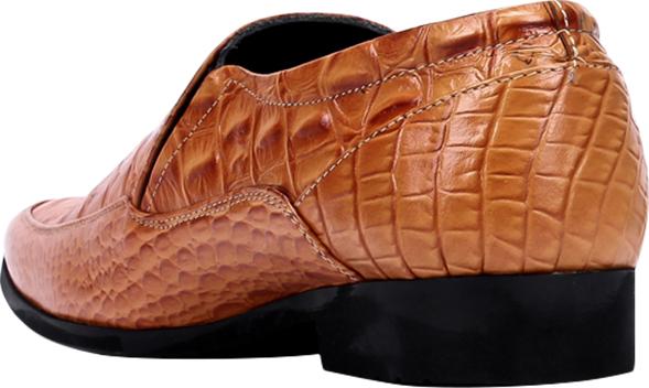 Giày Tây Nam Vân Cá Sấu Huy Hoàng HT7130 - Vàng (Size