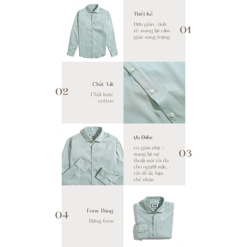 Áo Sơ Mi Nam Dài Tay Trơn BY COTTON Cotton Mint Shirt