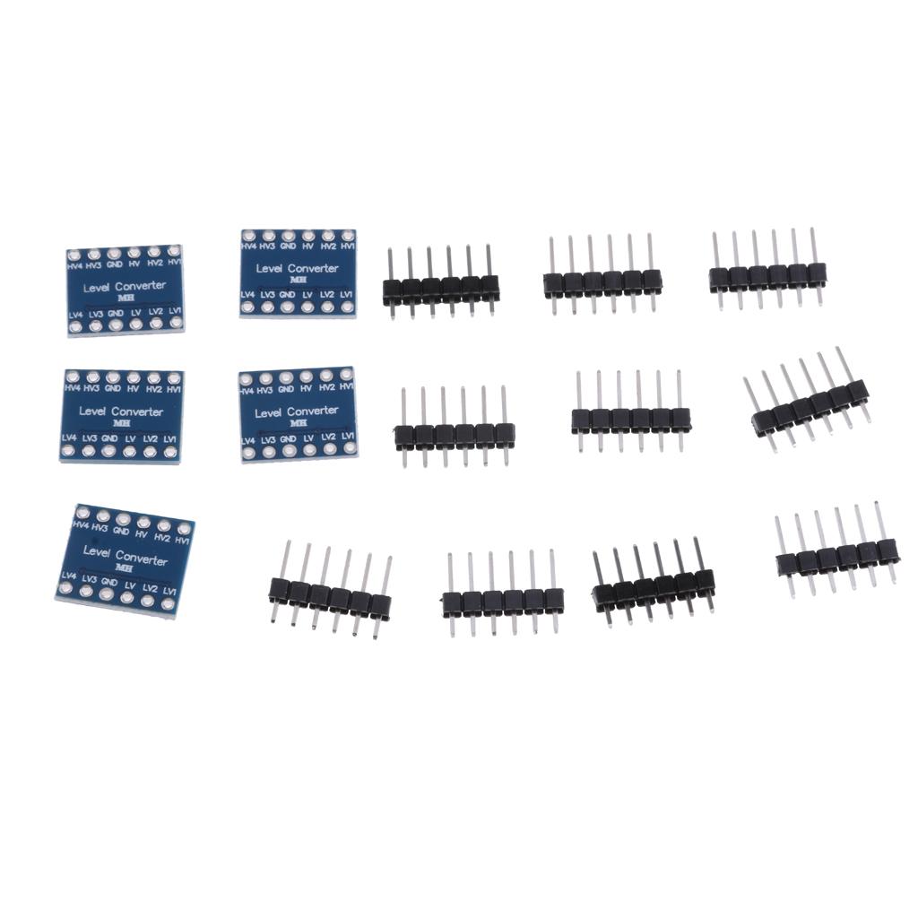 5Pcs 4 Channel IIC I2C Logic Level Converter Bi-Directional Module