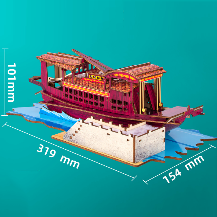 Đồ chơi lắp ghép gỗ 3D Mô hình Red Boat XI-G003 Laser