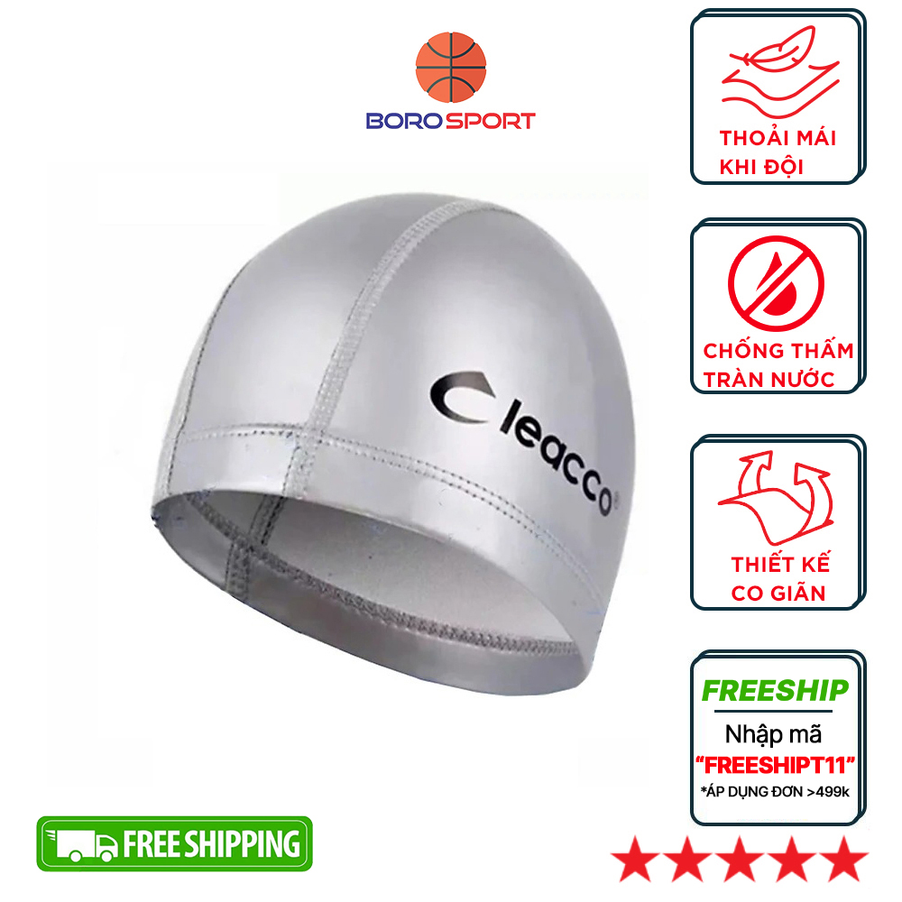 Nón Bơi Vải Pu Yesure Cleacco Cao Cấp - Xám