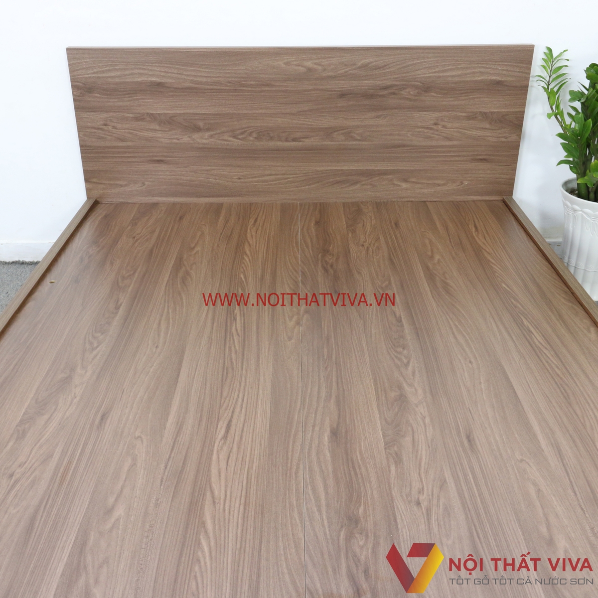 Giường Ngủ Gỗ MDF Phủ Melamine Ngăn Kéo Màu Óc Chó