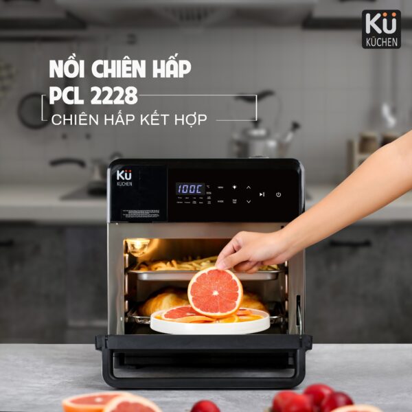 Combo Máy ép chậm KUCHEN KU 1206 + Nồi chiên không dầu kết hợp hấp Kuchen PCL 2228 - Hàng chính hãng