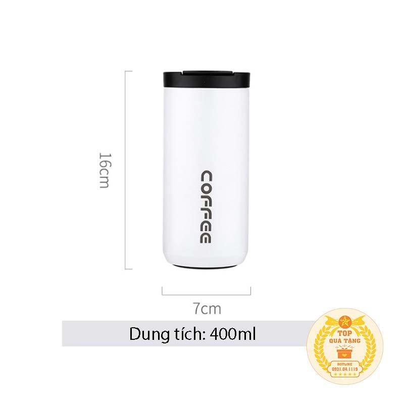 Cốc giữ nhiệt Coffee FREE KHẮC TÊN | Ly cafe giữ nhiệt 400ml 3 lớp inox 304 làm Quà tặng sinh nhật cho bạn gái bạn trai