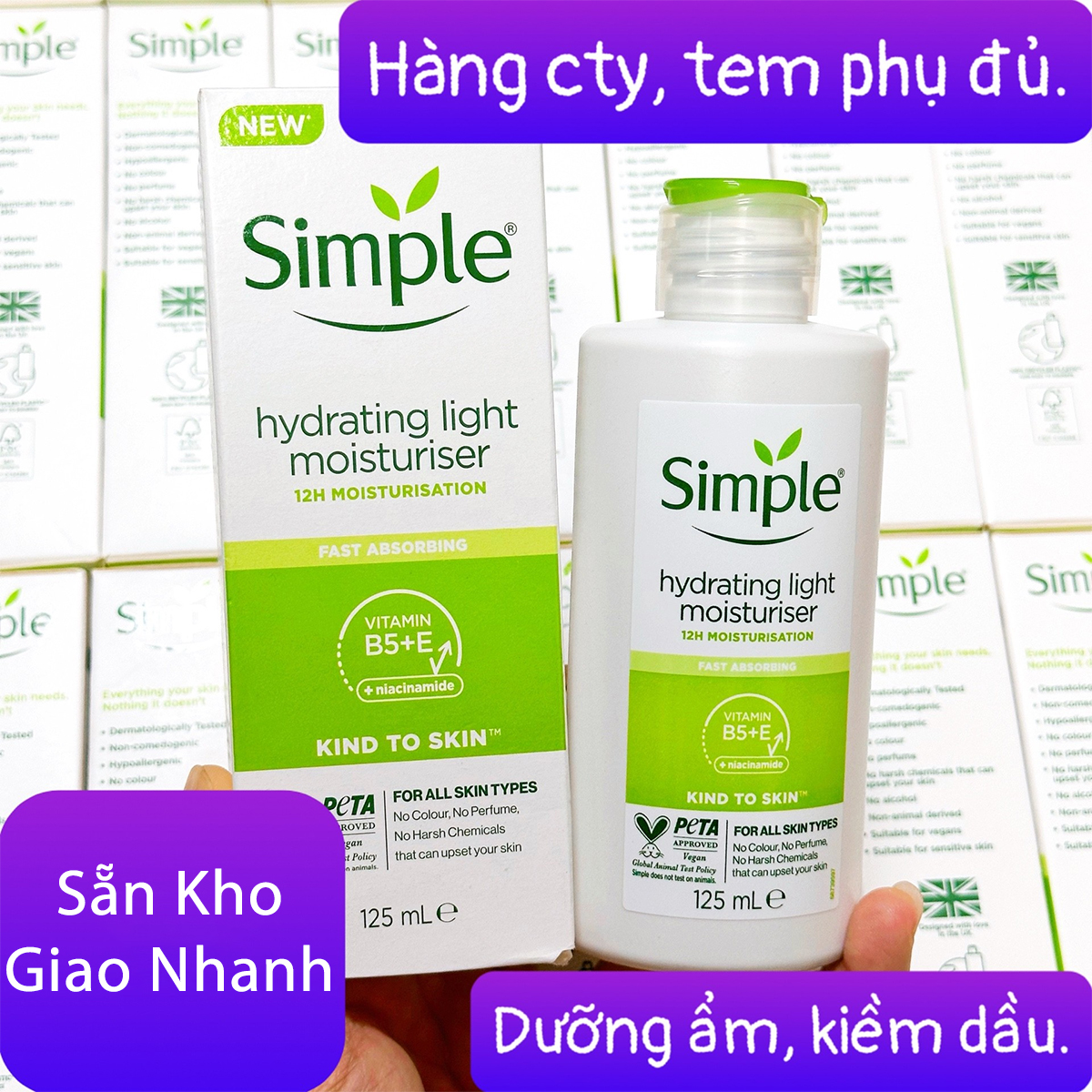 Kem Dưỡng Ẩm Da Simple Kind To Skin Hydrating Light Moisturiser 125ml
