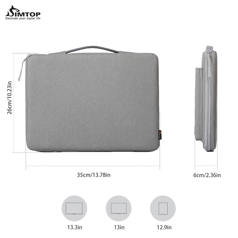 Túi Chống Sốc Cho Laptop, Macbook 14 inch Cao Cấp Có Quai Xách, Kháng Nước, Khóa YKK SIMTOP BUSINESS POCKET - Hàng Chính Hãng