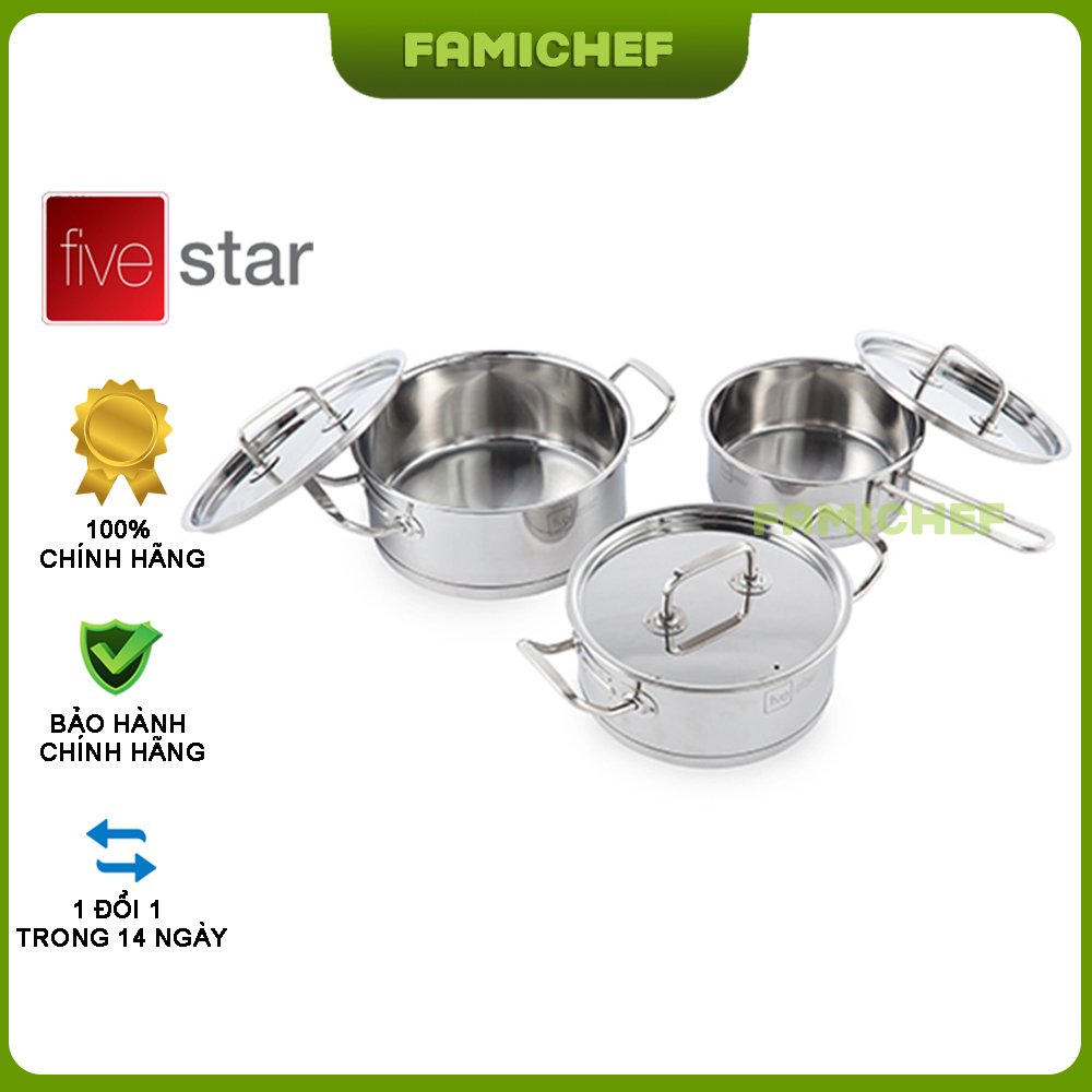 Bộ nồi quánh inox 3 đáy FiveStar FS-B3021