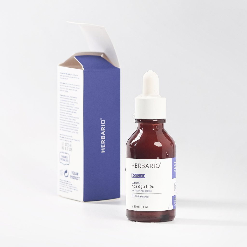 Boosted Serum hoa đậu biếc Herbario 30ml tái tạo, cấp ẩm da thuần chay