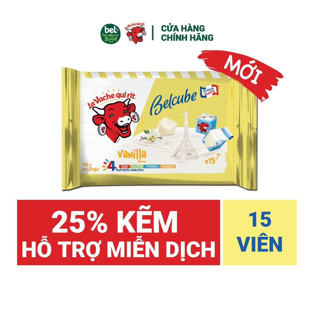 [Chỉ giao HCM] Phô Mai Vuông Belcube Vị Vani (15 Viên) - Hỗ Trợ Hệ Miễn Dịch