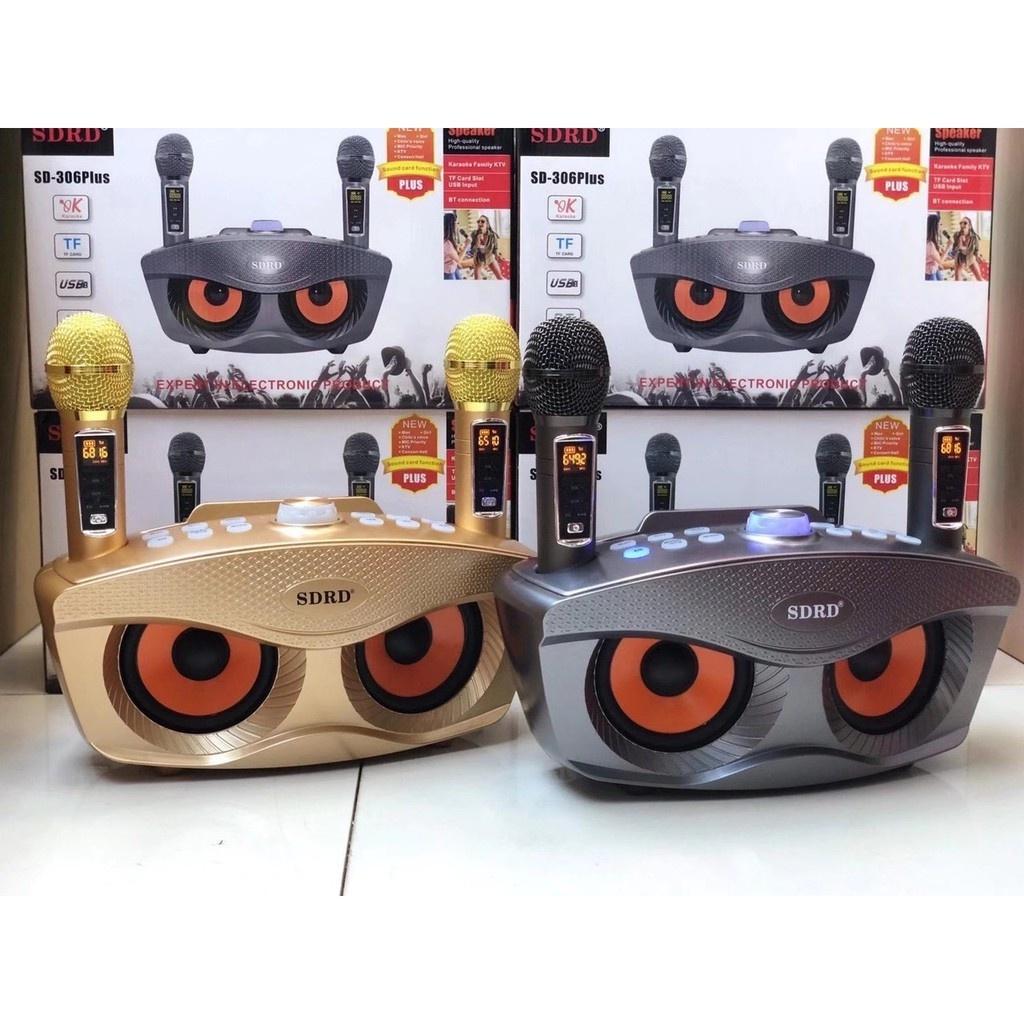 LOA BLUETOOTH KARAOKE SDRD SD 306 PLUS KÈM 2 MICRO KHÔNG DÂY CÓ MÀN HÌNH MỚI 2021 BẢO HÀNH 12  THÁNG BASS CỰC HAY