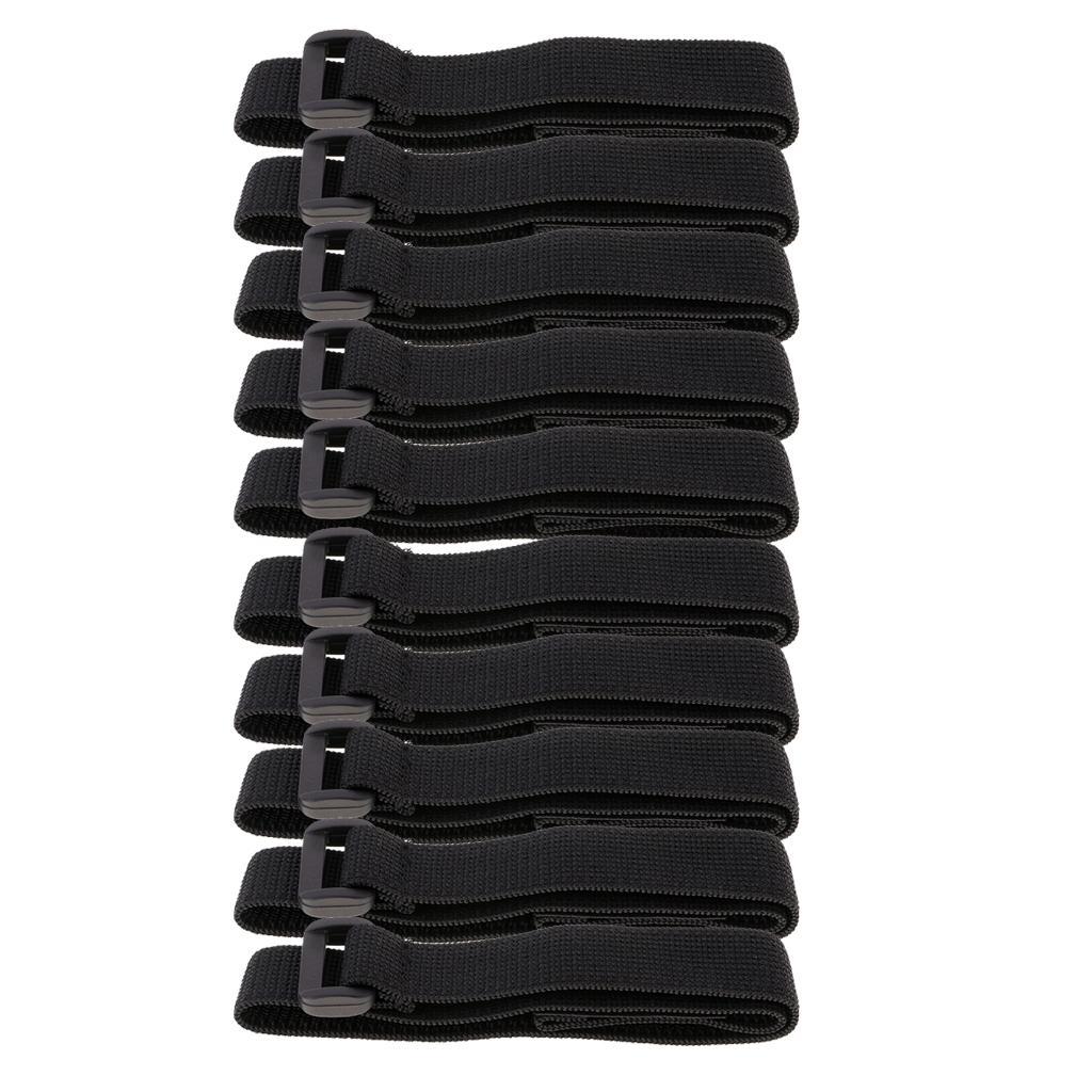 20pcs Black Self Adhesive Nylon Cable Ties with Wire Cord Strap Reusable Hook Loop