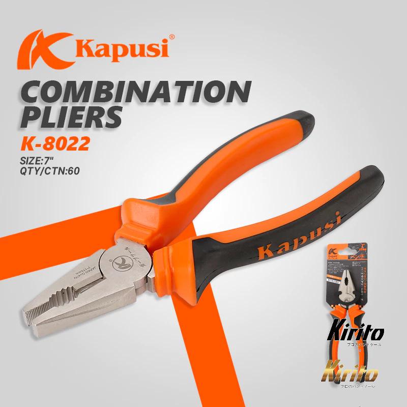 Kìm Điện Niken Kapusi Japan 7 Inch (175mm) – Chất Liệu Thép CR-V, Tay Cầm Bọc Nhựa Cao Cấp – Mã K8022