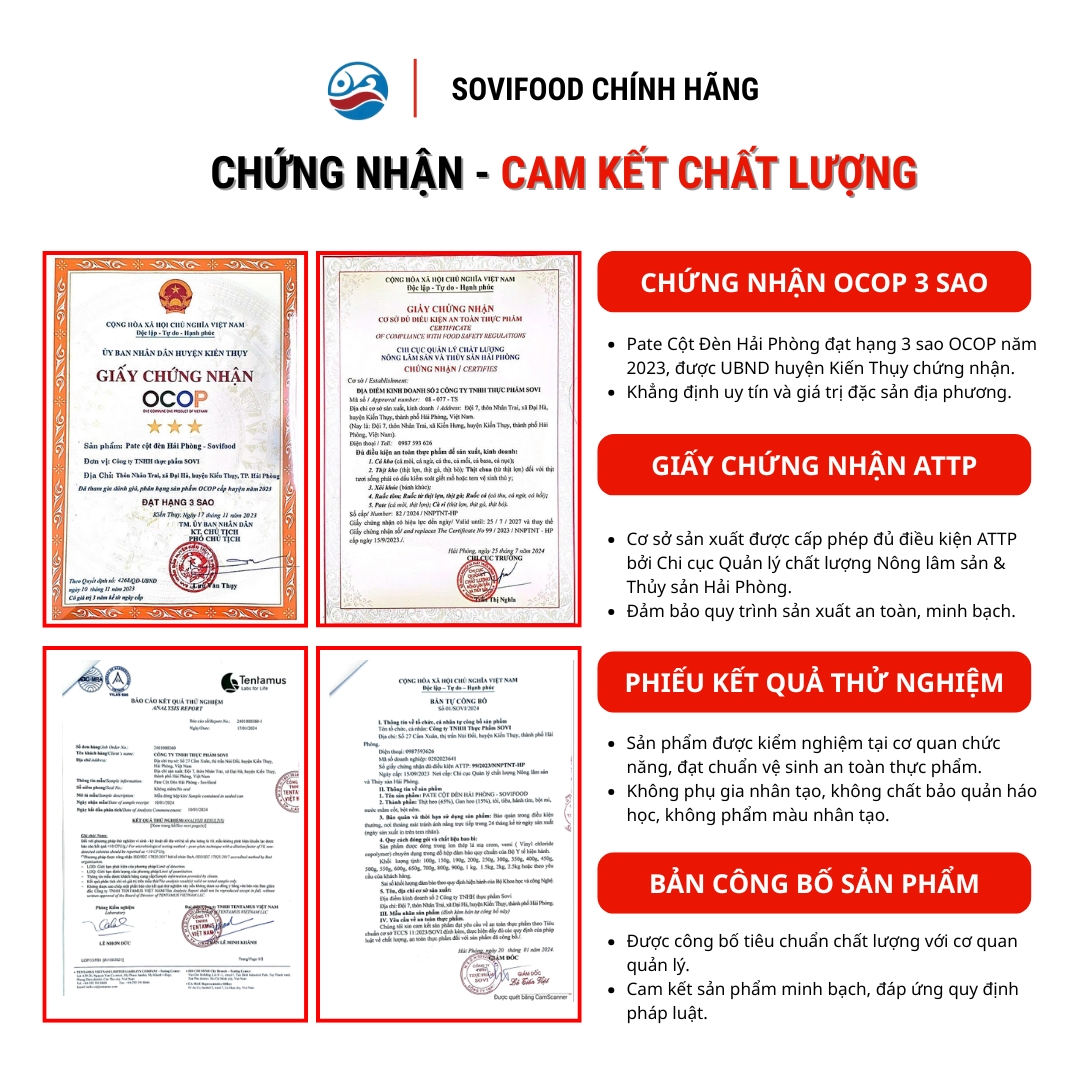 Xách Hộp Quà 3 Lon - Pate Cột Đèn Healthy Sovifood - Ít Béo, Ăn Kiêng Tiện Lợi – 570G