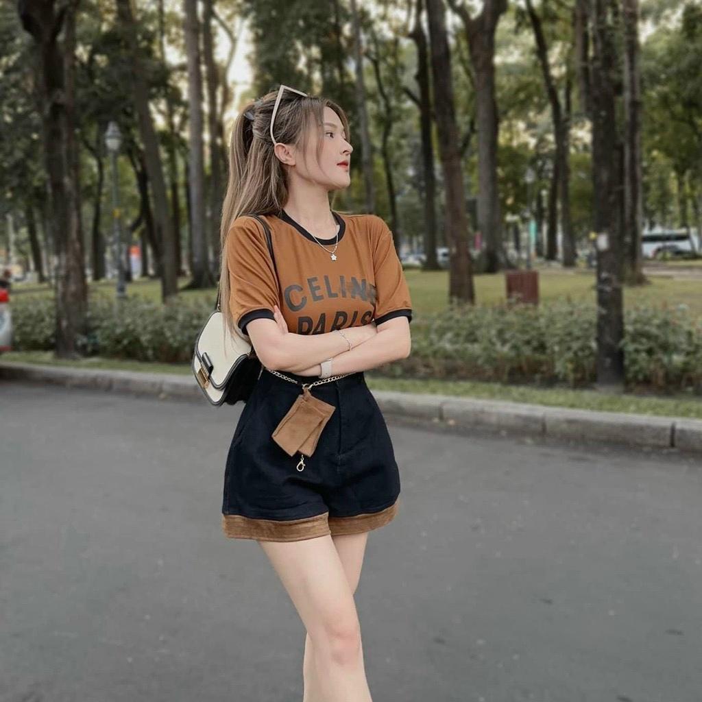 SET BỘ ĐI CHƠI, SET 2 MÓN ÁO THUN CỔ TRÒN TAY NGẮN PHỐI QUẦN ĐÙI CỰC TRẺ TRUNG