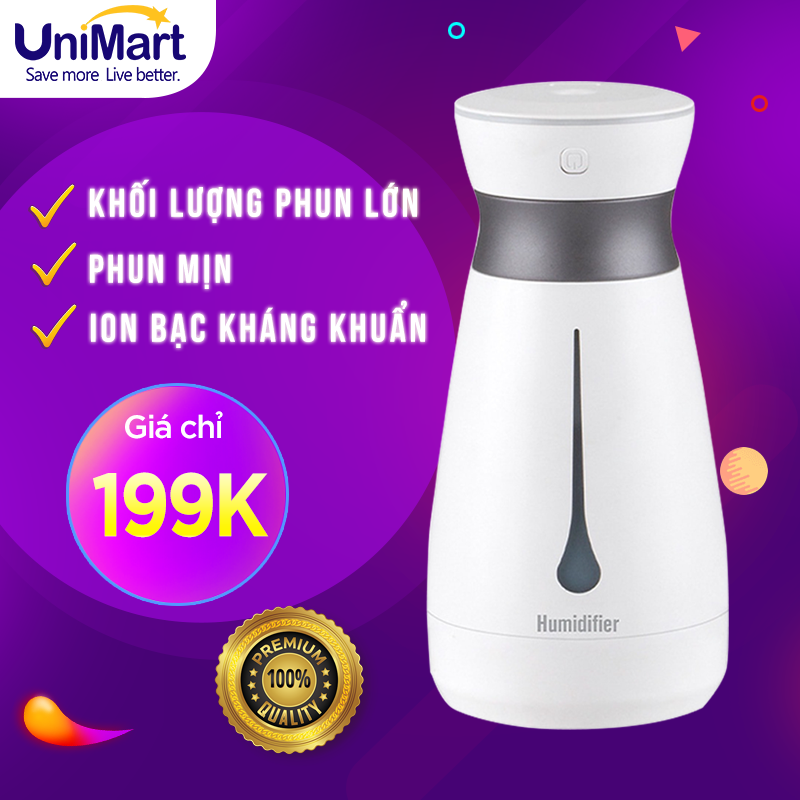 Máy Phun Sương Tạo Ẩm Khuếch Tán Tinh Dầu Cao Cấp Damas LY313 - Thiết Lập 2 Chế Độ Phun Sương Biệt Lập - Kết Hợp Đèn Led 7 Màu Hiện Đại - Hàng Chính Hãng