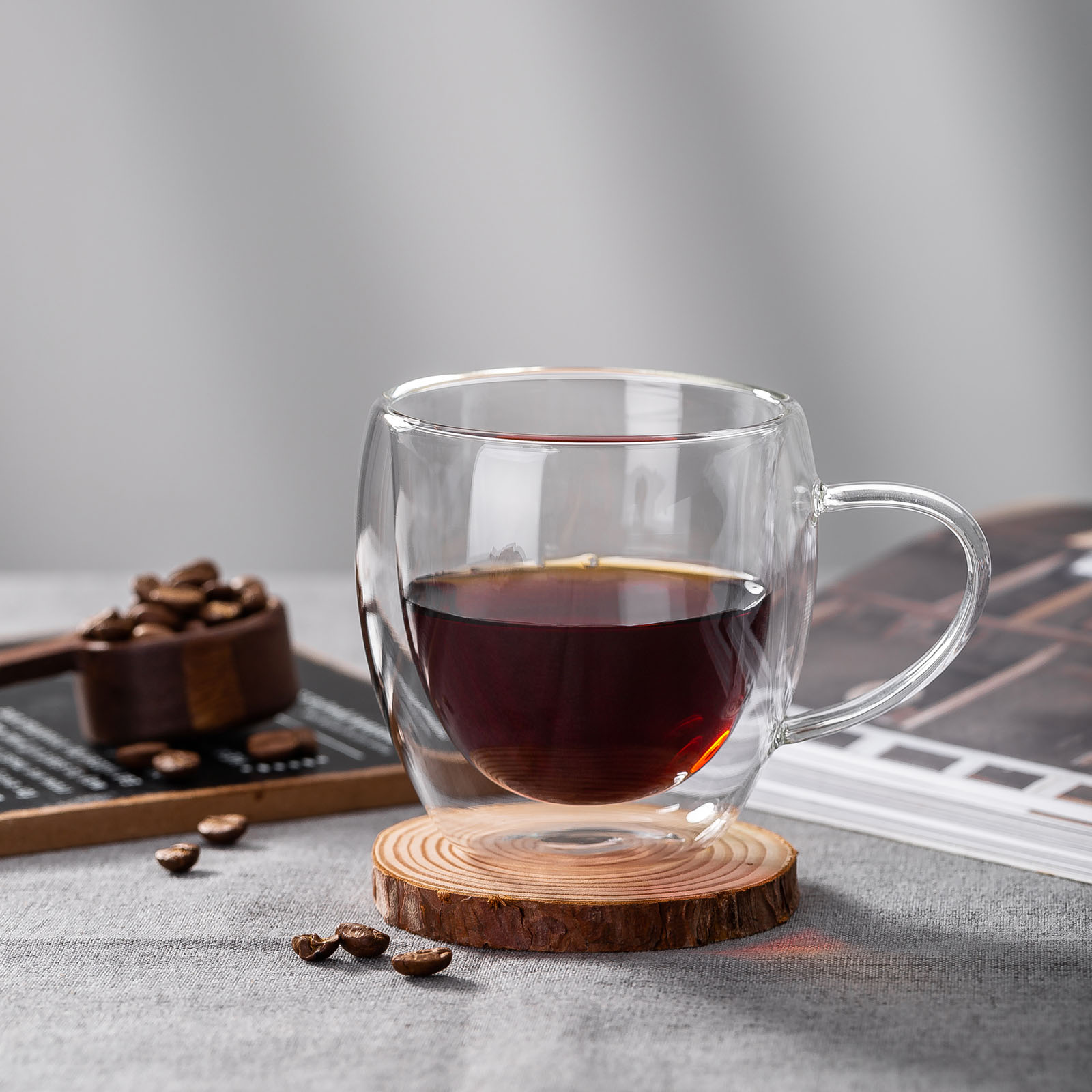 Ly thủy tinh có quai 2 lớp Double Walls 250ml & 350ml - GPZB212-250/L1 & GPZB212-350/L1