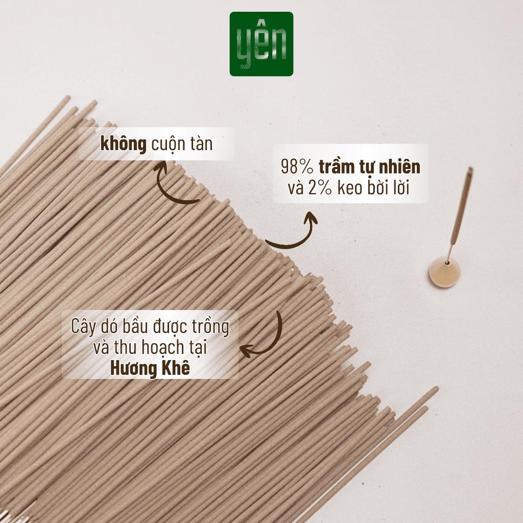 Nhang Trầm Hương Yên 23-30cm Hộp 100 thanh Loại Thân, Tâm, Tuệ Tự Nhiên Ít Khói Dùng Thiền Thờ Cúng - Trầm Tâm