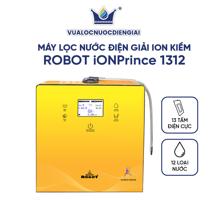 Máy Lọc Nước Điện Giải Ion Kiềm ROBOT IonPrince 1312 - Hàng Chính Hãng