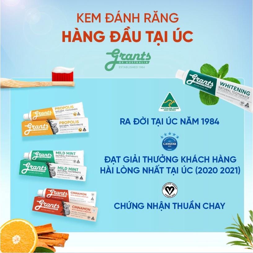 SET 2 Kem Đánh Răng Thảo Dược Quế Tự Nhiên Grants của ÚC, 110g, Hữu Cơ, Bổ Sung Canxi Và Khoáng Chất, Sạch Mảng Bám, Thơm Miệng, An Toàn