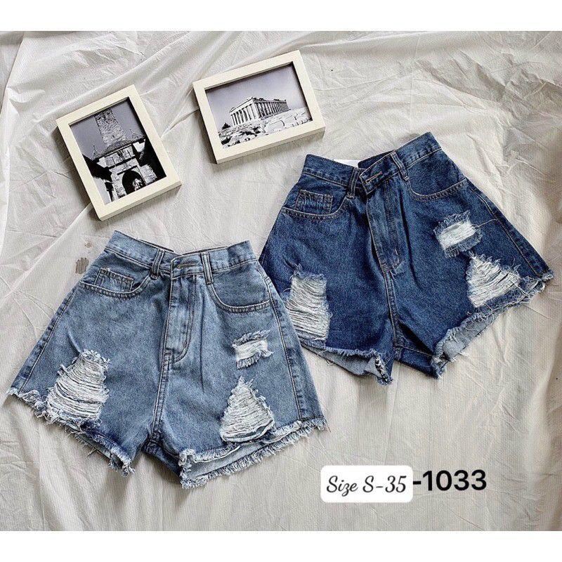 QUẦN SORT JEAN BIGSIZE RÁCH ĐẬM/NHẠT MÃ 1033 SIZE 30 ĐẾN 35