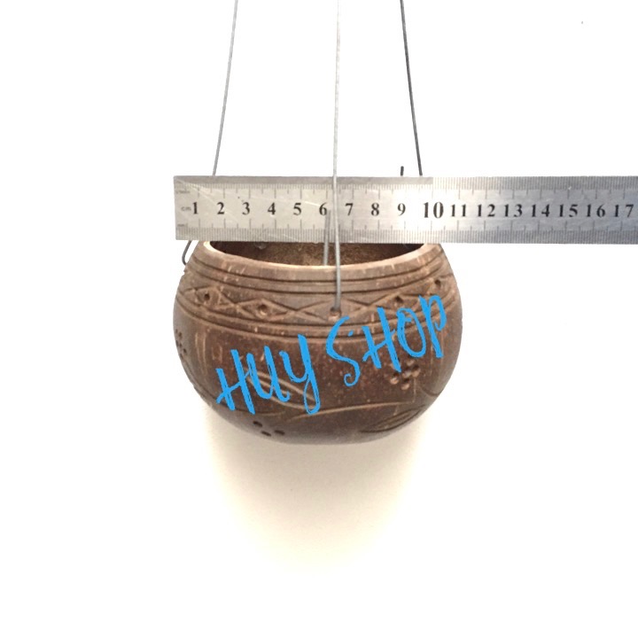 COMBO 5 CÁI GIỎ GÁO DỪA TRANG TRÍ + MÓC KẼM 10X09CM