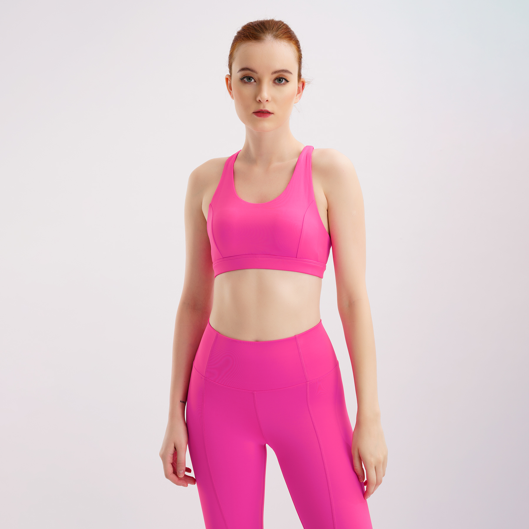 Set Đồ Tập Yoga Gym Luxury Hibi Sports H149 màu Hồng, Kèm Mút Ngực, Chất Vải Cao Cấp