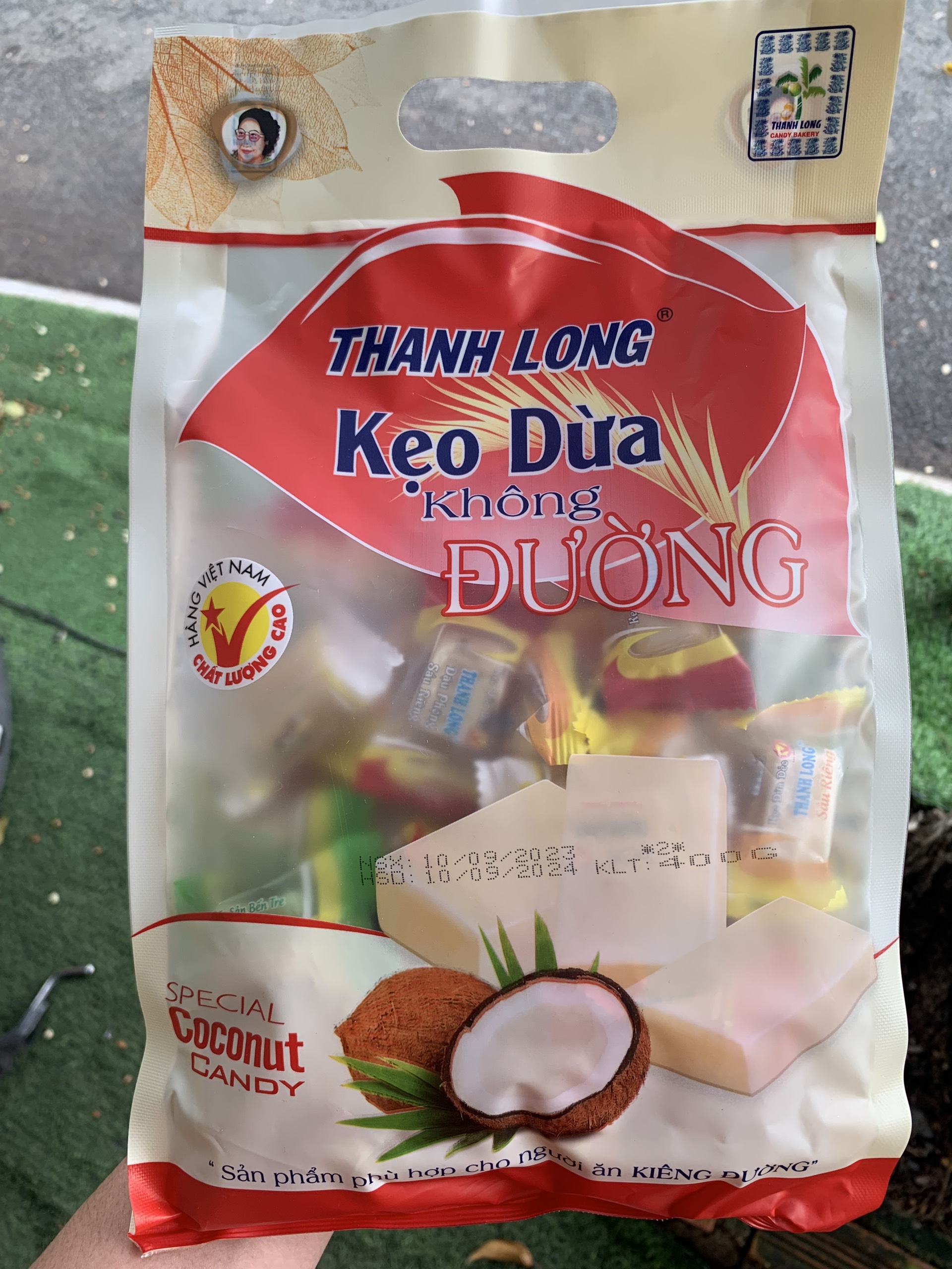 Kẹo dừa sữa không đường Thanh Long gói 400g