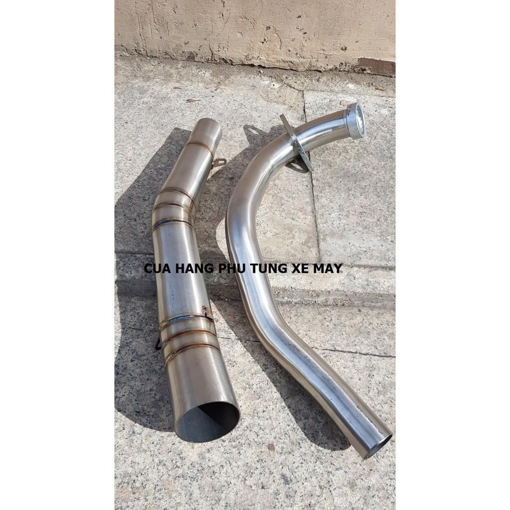 Cổ pô 2 khúc inox 304 mối hàn titan dành cho xe EX 150/ WINNER 150/ WINNER X/ RAIDER FI/ SONIC/ SATRIA gắn lon pô độ họng 51mm