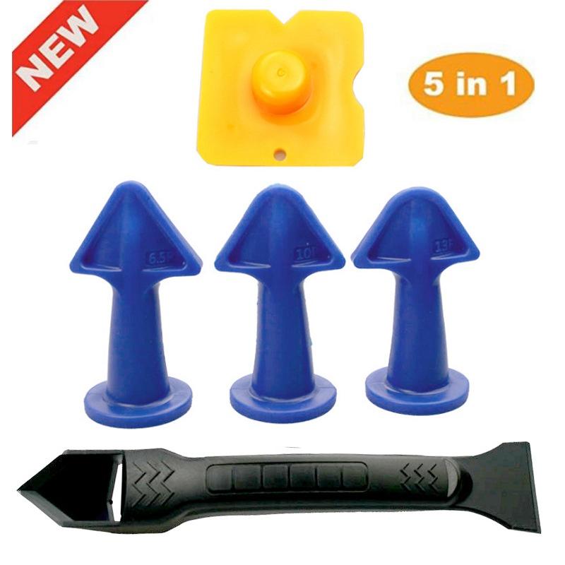 Bộ vòi đi keo silicon 5 chi tiết kiêm miết mạch và cạo keo cũ