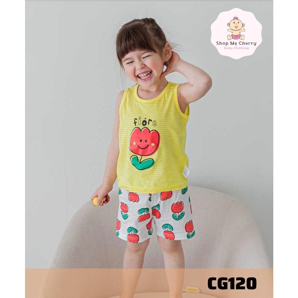 BỘ BA LỖ CAO CẤP BÉ GÁI NỘI ĐỊA HÀN, CHẤT COTTON GIẤY ORGANIC, MẪU HOA
