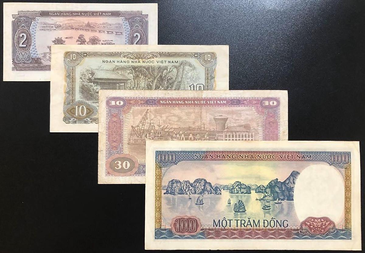 Đủ bộ tiền xưa Việt Nam 1980 1981 gồm 4 tờ 2 10 30 100 đồng sưu tầm - PASA House