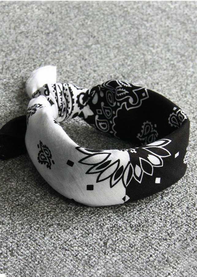 Khăn Bandana Màu Trắng Đen - Mã B011