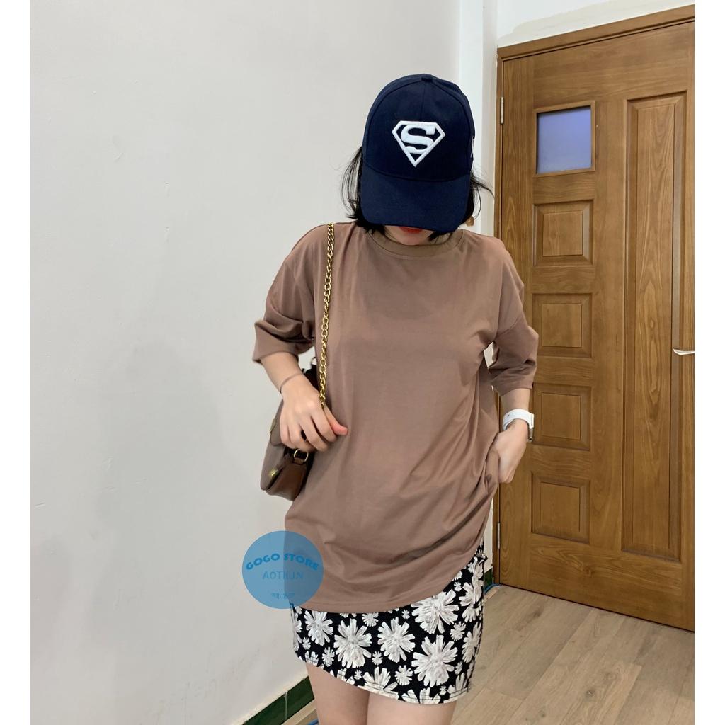 Áo thun trơn nâu đất nhạt- nam nữ-freesize