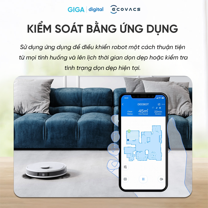 Robot hút bụi lau nhà ECOVACS Deebot OZMO N8 Pro - Bản quốc tế - Hàng Chính Hãng