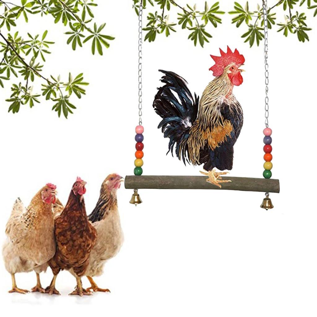 Chicken Swing Toy Wooden Chicken Perch Chew Toy  Toy Parrot Stand Perch for Big Birds Chicken